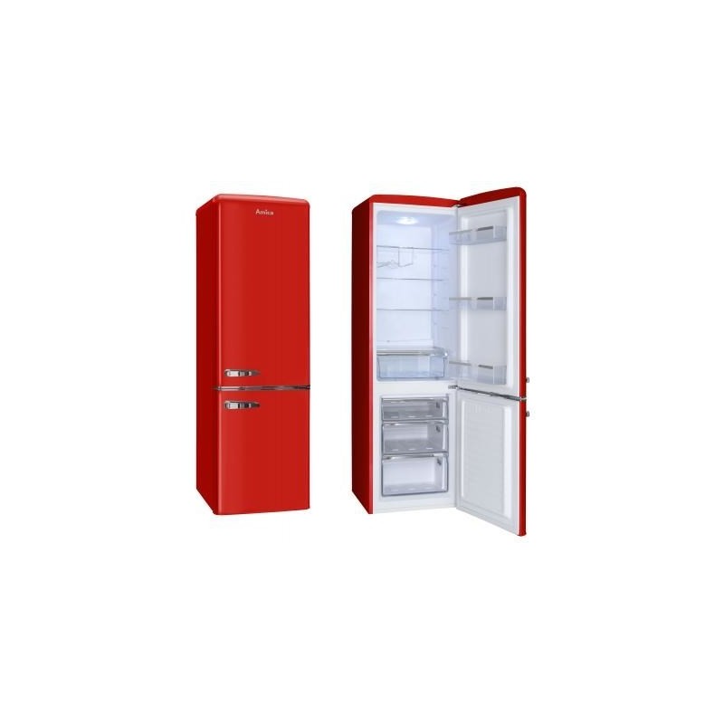 Lodówka Amica Retro FK2965.3RAA (550mm x 1810mm x 615 mm; 181 l; Klasa A++; kolor czerwony)