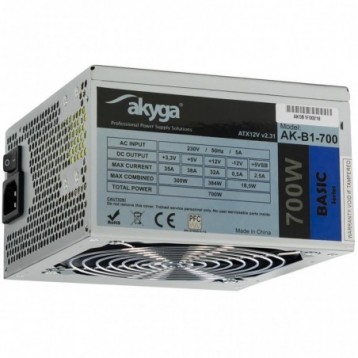 Zasilacz ATX 700W Akyga Basic AK-B1-700 Fan12cm P8 5xSATA PCI-E Zasilacz ATX 700W Akyga Basic AK-B1-700 Fan12cm P8 5xSATA PCI-E