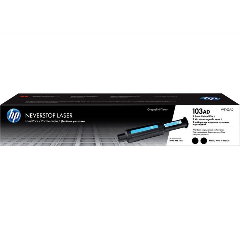 Toner HP 103AD Neverstop (W1103AD) Black (Zestaw do uzupełniania tonera) Dwupak