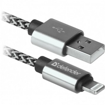 Kabel USB Defender USB-LIGHTNING 1m 2,1A biało-czarny Kabel USB Defender USB-LIGHTNING 1m 2,1A biało-czarny