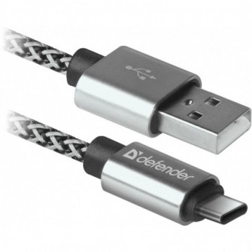 Kabel USB Defender AM-TYPE C 1m 2,1A biało-czarny Kabel USB Defender AM-TYPE C 1m 2,1A biało-czarny