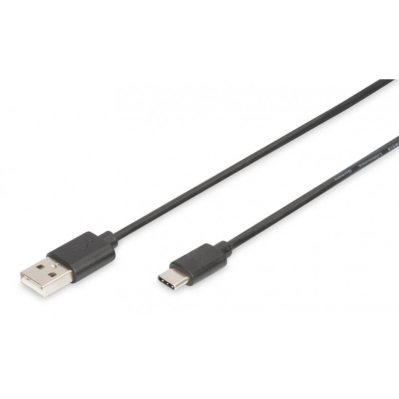 Kabel USB 2.0 DIGITUS HighSpeed Typ USB C/A M/M czarny 1m