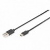 Kabel USB 2.0 DIGITUS HighSpeed Typ USB C/A M/M czarny 1m
