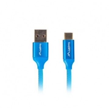 Kabel USB 2.0 Lanberg Premium CM - AM 1,8m niebieski QC 3.0 Kabel USB 2.0 Lanberg Premium CM - AM 1,8m niebieski QC 3.0