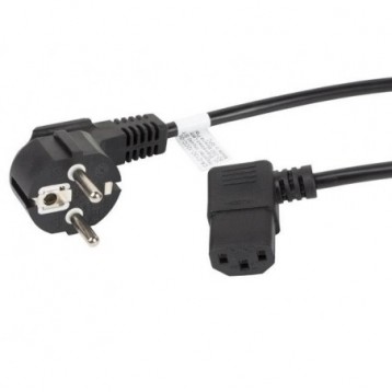Kabel zasilający Lanberg CEE 7/7 -> IEC 320 C13 kątowy 1,8m VDE czarny