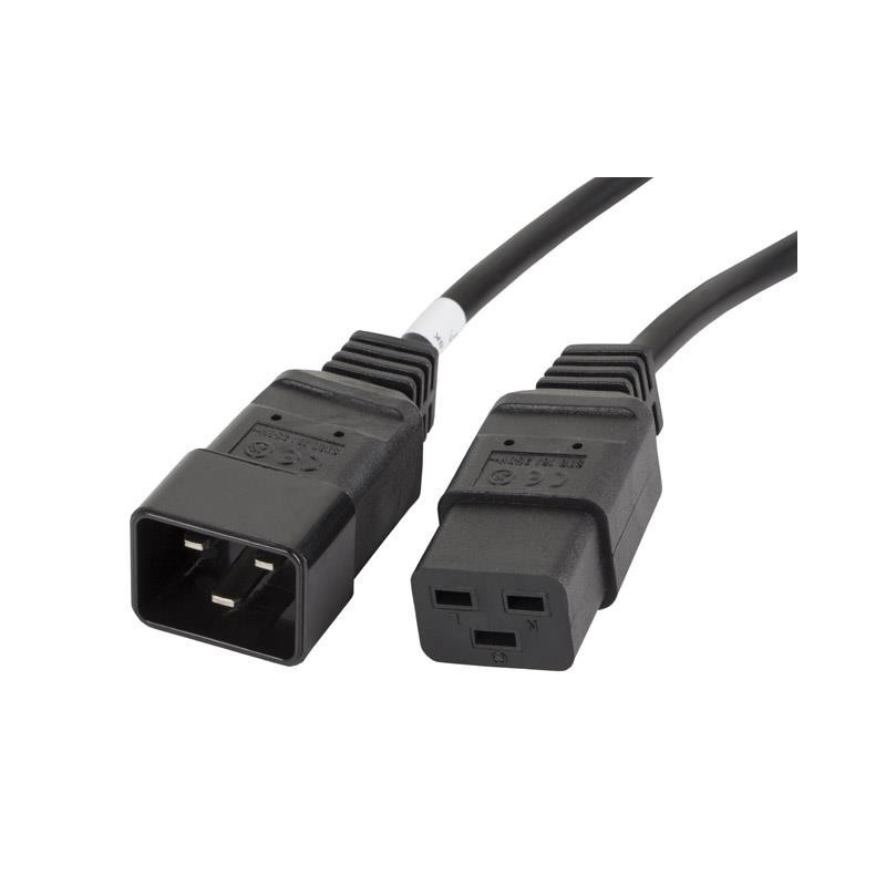 Przedłużacz kabla zasilającego Lanberg IEC 320 C19 -> C20 1,8m VDE czarny
