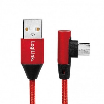 Kabel USB 2.0 LogiLink CU0150 USB A - micro USB B, M/M, kątowy, czerwony 1m Kabel USB 2.0 LogiLink CU0150 USB A - micro USB B, M/M, kątowy, czerwony 1m