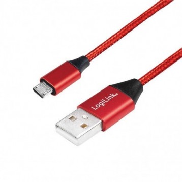 Kabel USB 2.0 LogiLink CU0152 USB A - micro USB B, M/M, czerwony 1m Kabel USB 2.0 LogiLink CU0152 USB A - micro USB B, M/M, czerwony 1m