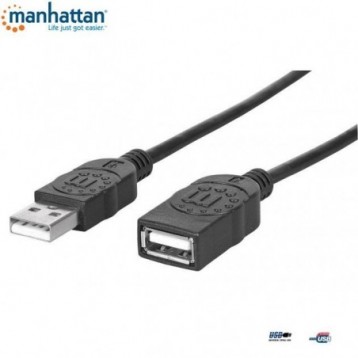 Kabel przedłużający USB Manhattan U2-AA-30-EX USB 2.0 A-A M/F, 3m, czarny ICOC Kabel przedłużający USB Manhattan U2-AA-30-EX USB 2.0 A-A M/F, 3m, czarny ICOC