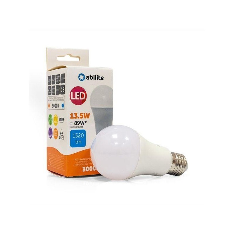 Żarówka LED Abilite klasyczna mleczna b.ciepła E27 13,5W/230V 1320lm A60