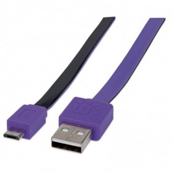 Kabel Manhattan USB-A 2.0 / MicroUSB-B 2.0 M/M 1m fioletowo-czarny Kabel Manhattan USB-A 2.0 / MicroUSB-B 2.0 M/M 1m fioletowo-czarny