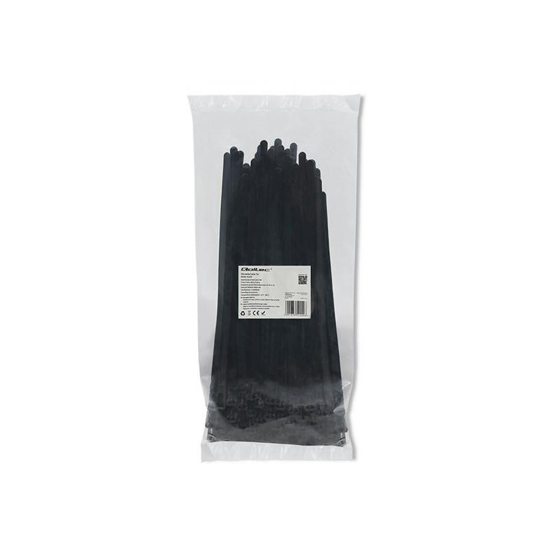 Opaski zaciskowe Qoltec wielorazowe/trytytki | 7.2*250mm | Nylon UV | Czarne