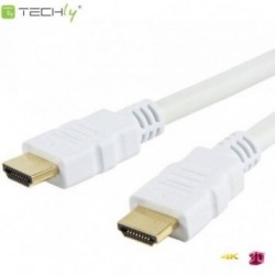 Kabel HDMI Techly HDMI-HDMI M/M 1.4 Ethernet 3D 4K, 3m, biały