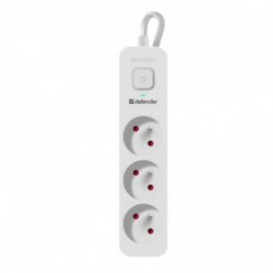 Listwa zasilająca Defender SFS 131 1,5 m, 3 gniazda, biała