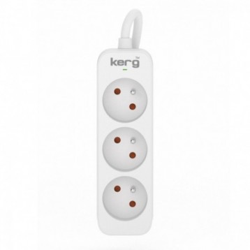 Przedłużacz KERG M02383 3-gniazdowy 1,5m 3×1,0mm2 H05VV-F 10A/250V biały