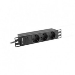 Listwa zasilająca Lanberg do szaf 10" 1U 16A PDU 3x Schuko 2m czarna