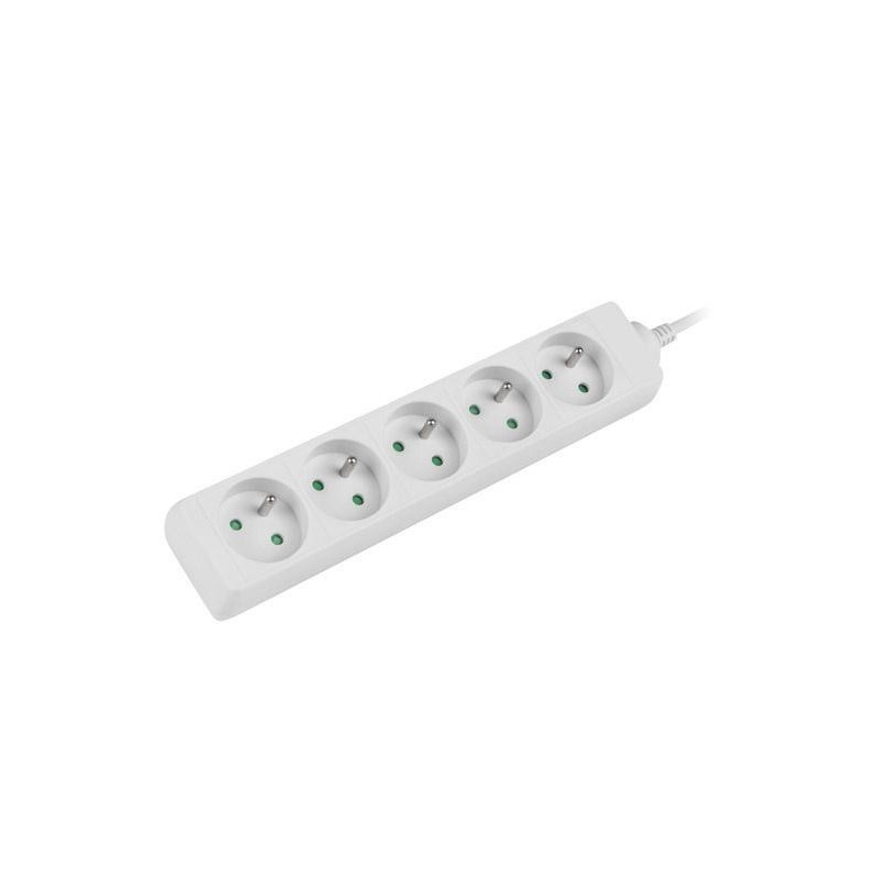 Listwa przedłużacz Lanberg 1,5m biała 5x 230V PL, kabel wykonany z pełnej miedzi