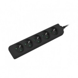 Listwa przedłużacz Lanberg 3m czarna 5x 230V PL, kabel wykonany z pełnej miedzi