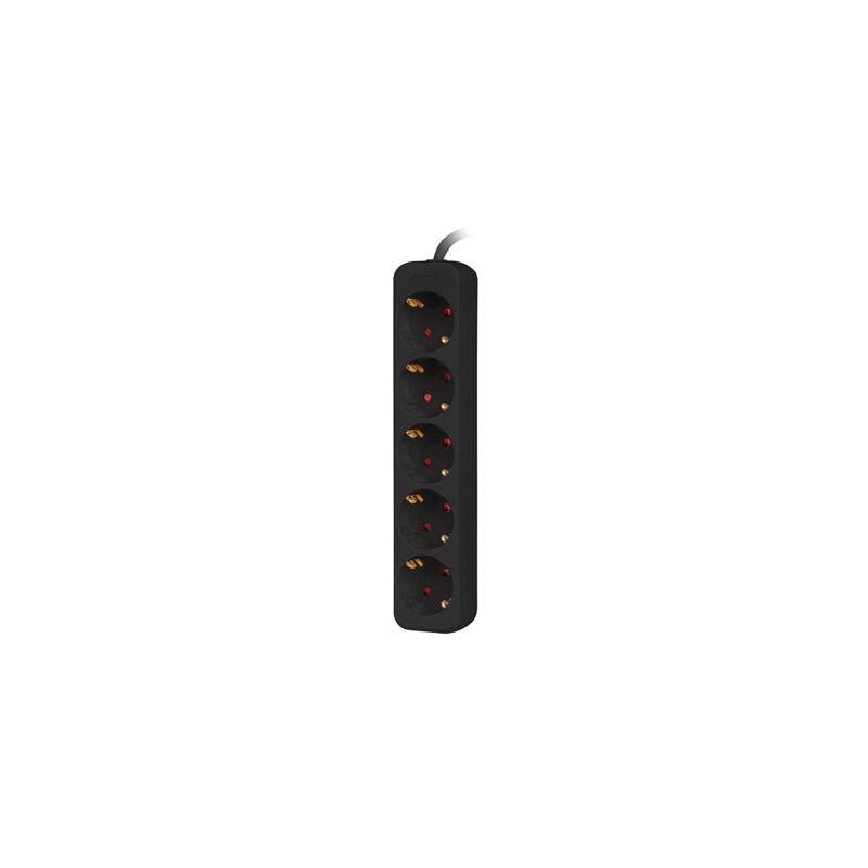 Listwa przedłużacz Lanberg 3m czarna 5x 230V Schuko, kabel wykonany z pełnej miedzi