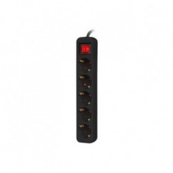 Listwa przedłużacz Lanberg 3m czarna 5x 230V Schuko z wyłącznikiem, kabel wykonany z pełnej miedzi