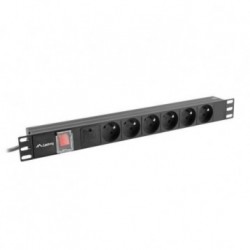 Listwa zasilająca Lanberg do RACK 1U 16A PDU 6x PL 2m czarna