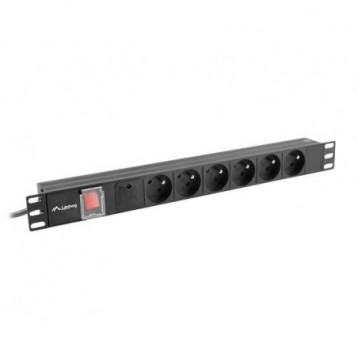 Listwa zasilająca Lanberg do RACK 1U 16A PDU 6x PL 2m czarna Listwa zasilająca Lanberg do RACK 1U 16A PDU 6x PL 2m czarna
