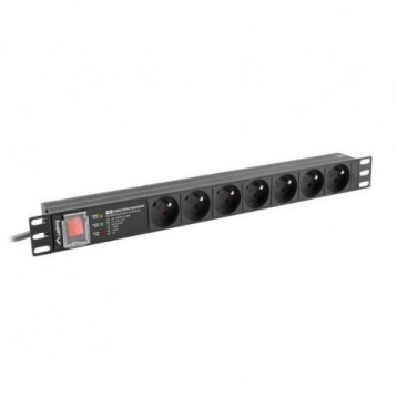 Listwa zasilająca Lanberg do RACK 19" 1U 16A PDU PRO 7x PL SPD-3MP 2m czarna Listwa zasilająca Lanberg do RACK 19" 1U 16A PDU PRO 7x PL SPD-3MP 2m czarna