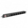 Listwa zasilająca Lanberg do RACK 19" 1U 16A PDU PRO 7x PL SPD-3MP 2m czarna