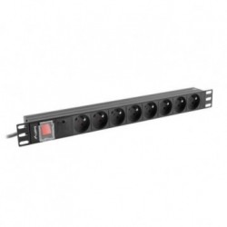 Listwa zasilająca Lanberg do RACK 1U 16A PDU 8x PL 2m czarna