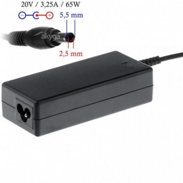 Zasilacz sieciowy Akyga AK-ND-17 do notebooka 20V/3,25A 65W 5.5x2.5 mm Zasilacz sieciowy Akyga AK-ND-17 do notebooka 20V/3,25A 65W 5.5x2.5 mm