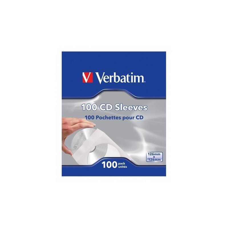 Koperty papierowe na CD DVD Verbatim z okienkiem 100 sztuk
