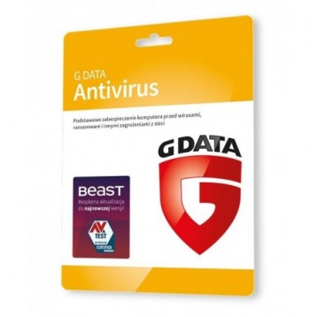 Oprogramowanie GDATA Antivirus 2PC 1rok karta-klucz Oprogramowanie GDATA Antivirus 2PC 1rok karta-klucz