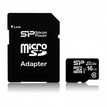 Karta pamięci MicroSDHC Silicon Power Elite UHS-1 16GB CL10 + adapter Karta pamięci MicroSDHC Silicon Power Elite UHS-1 16GB CL10 + adapter