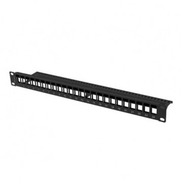 Patch panel pusty Lanberg PPKS-1024-B 24 port 1U 19" do modułów keystone czarny Patch panel pusty Lanberg PPKS-1024-B 24 port 1U 19" do modułów keystone czarny