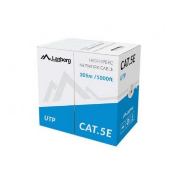 Kabel UTP Lanberg 100Mb/s 305m drut CCA zielony Kabel UTP Lanberg 100Mb/s 305m drut CCA zielony