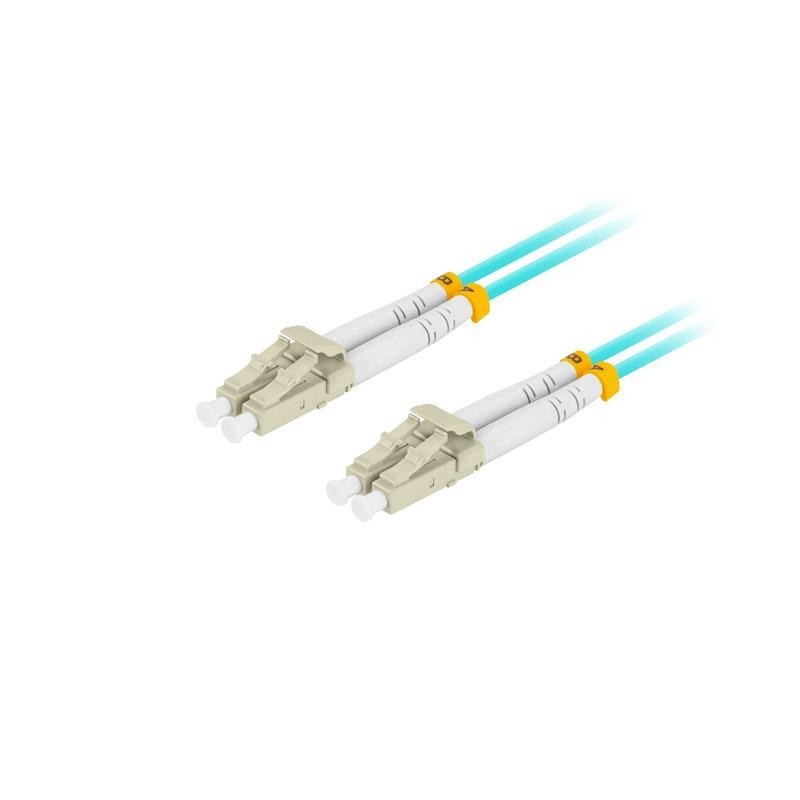 Patchcord światłowodowy Lanberg MM LC/UPC-LC/UPC DUPLEX 3.0mm OM3 50/125 LSZH 1m aqua