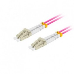 Patchcord światłowodowy Lanberg MM LC/UPC-LC/UPC DUPLEX 3.0mm OM4 50/125 LSZH 1m fioletowy