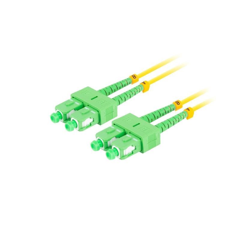 Patchcord światłowodowy Lanberg SM SC/APC-SC/APC DUPLEX 3.0mm LSZH G657A1 1m żółty