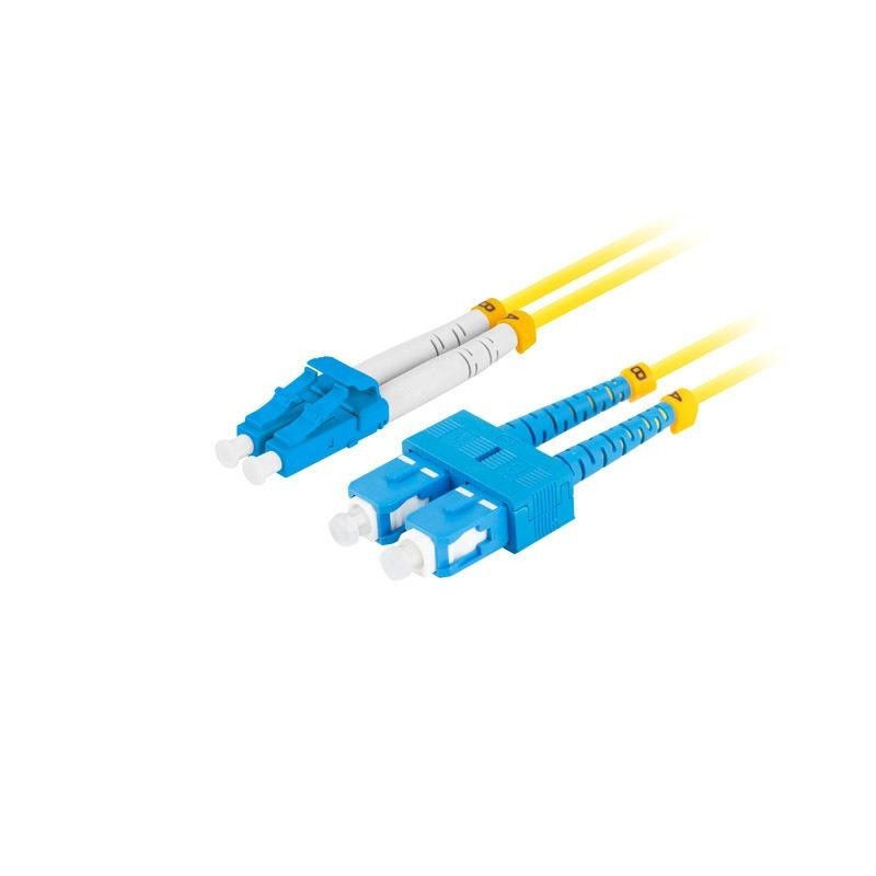 Patchcord światłowodowy Lanberg SM SC/UPC-LC/UPC DUPLEX 3.0mm LSZH G657A1 2m żółty