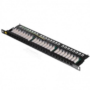 Patch panel 19'' Netrack 24-porty kat. 5e UTP, 0,5U/1U z półką Patch panel 19'' Netrack 24-porty kat. 5e UTP, 0,5U/1U z półką