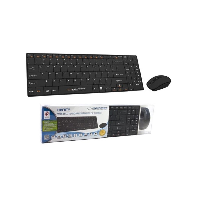 Zestaw bezprzewodowy klawiatura + mysz Esperanza 2.4 EK122K czarny