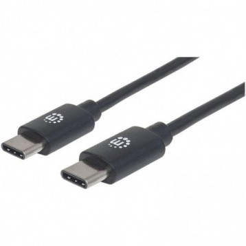 Kabel USB 2.0 Manhattan Typ-C M/M 60W 3A PD QC 480Mbps 3m czarny Kabel USB 2.0 Manhattan Typ-C M/M 60W 3A PD QC 480Mbps 3m czarny