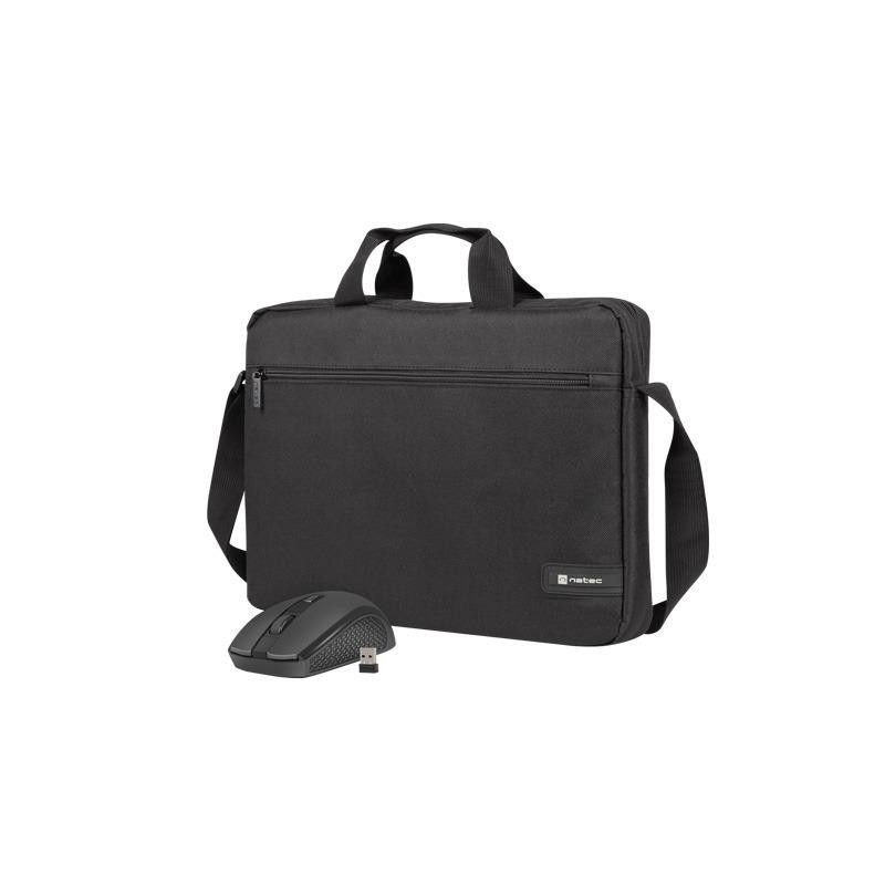 Torba na notebooka Natec Wallaroo 2 Czarna 15,6" + mysz bezprzewodowa