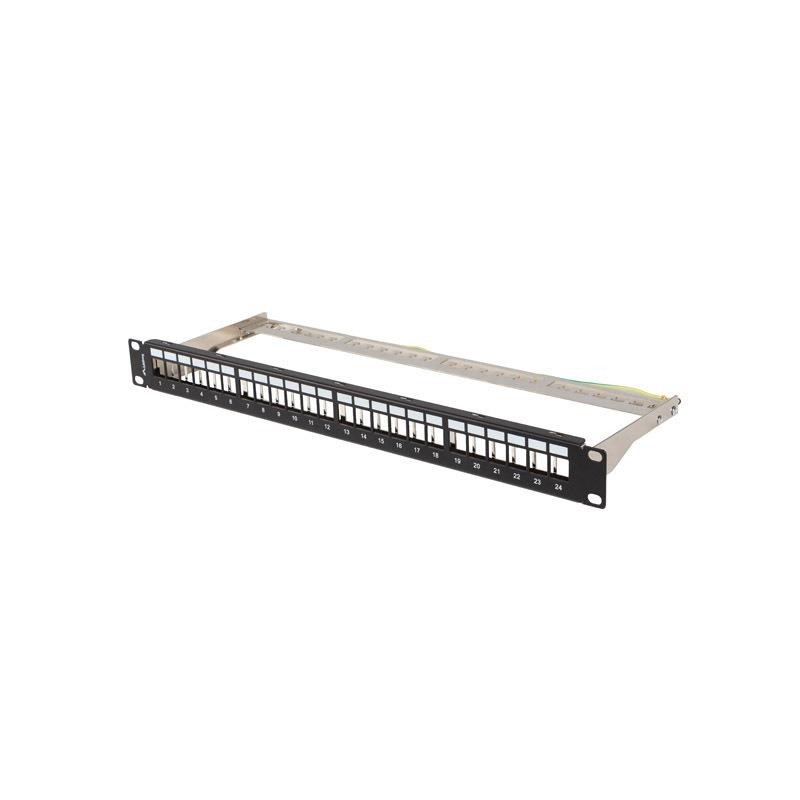 Patch panel pusty Lanberg PPKS-0924-B 24 port 1U 19" do modułów keystone czarny