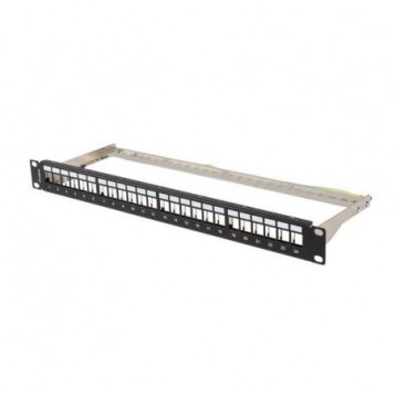 Patch panel pusty Lanberg PPKS-0924-B 24 port 1U 19" do modułów keystone czarny Patch panel pusty Lanberg PPKS-0924-B 24 port 1U 19" do modułów keystone czarny