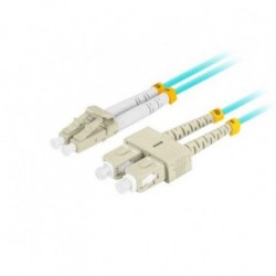 Patchcord światłowodowy Lanberg MM LC/UPC-LC/UPC DUPLEX 3.0MM OM3 50/125 LSZH 0.5m aqua