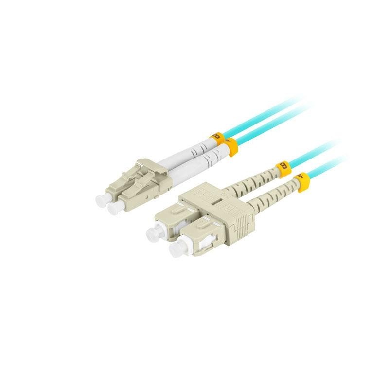 Patchcord światłowodowy Lanberg MM LC/UPC-SC/UPC DUPLEX 3.0MM OM3 50/125 LSZH 1m aqua