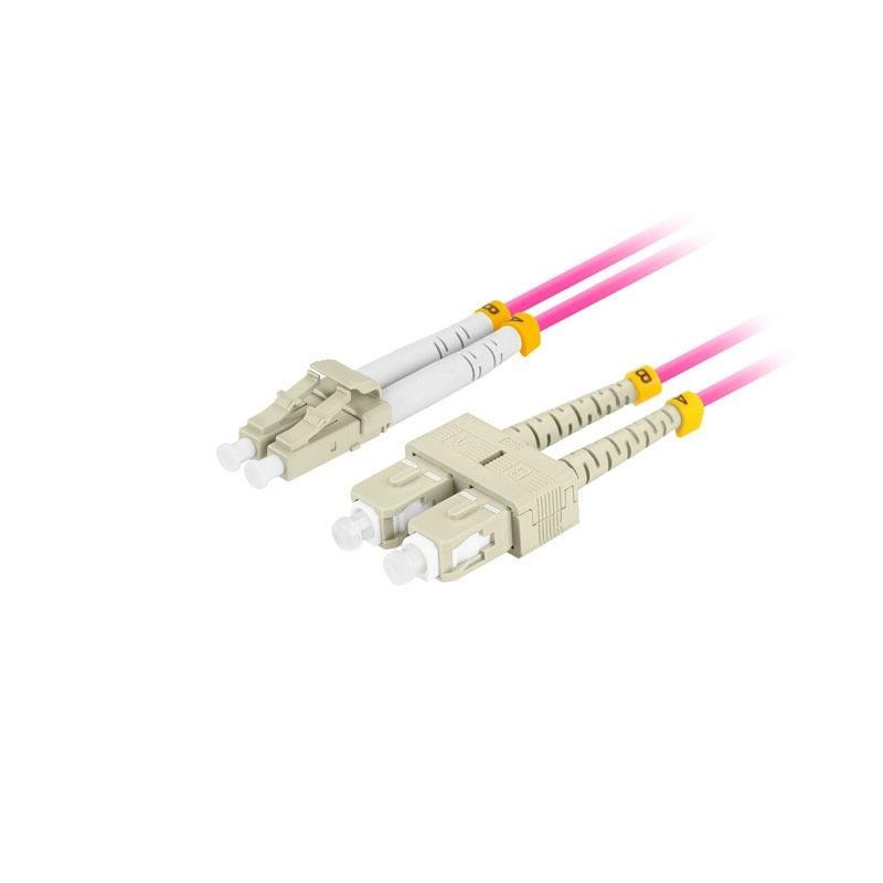 Patchcord światłowodowy Lanberg MM LC/UPC-SC/UPC DUPLEX 3.0MM OM4 50/125 LSZH 2m fioletowy