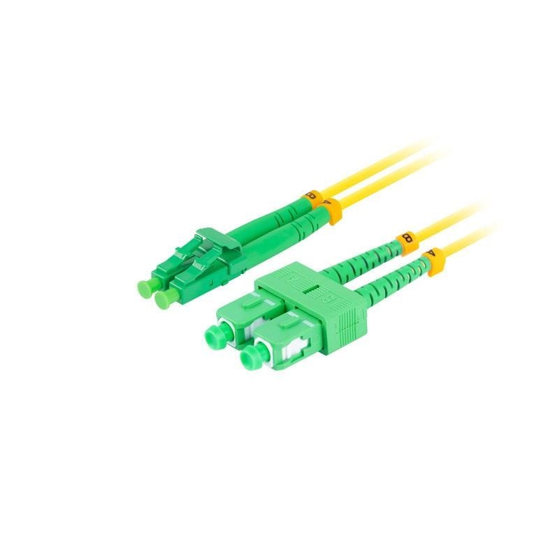 Patchcord światłowodowy Lanberg SM SC/APC-LC/APC DUPLEX 3.0MM LSZH G657A1 1m żółty