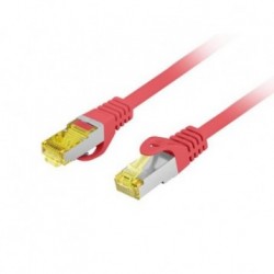 Patchcord Lanberg S/FTP kat.6A 5m LSZH CU fluke passed czerwony